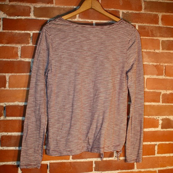 GAP Striped Easy Tee Side Tie 100% Cotton Blouse - Picture 6 of 6